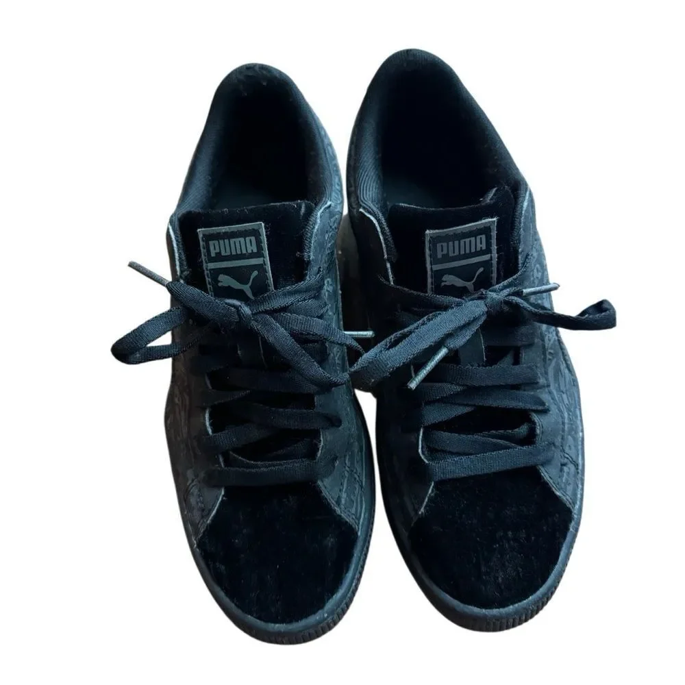 Puma Women's Basket Swan Suede Shoes Sneakers in Black Size 8.5